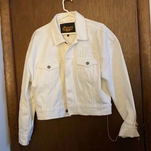 White Drew House Cropped Denim Jacket Size Small